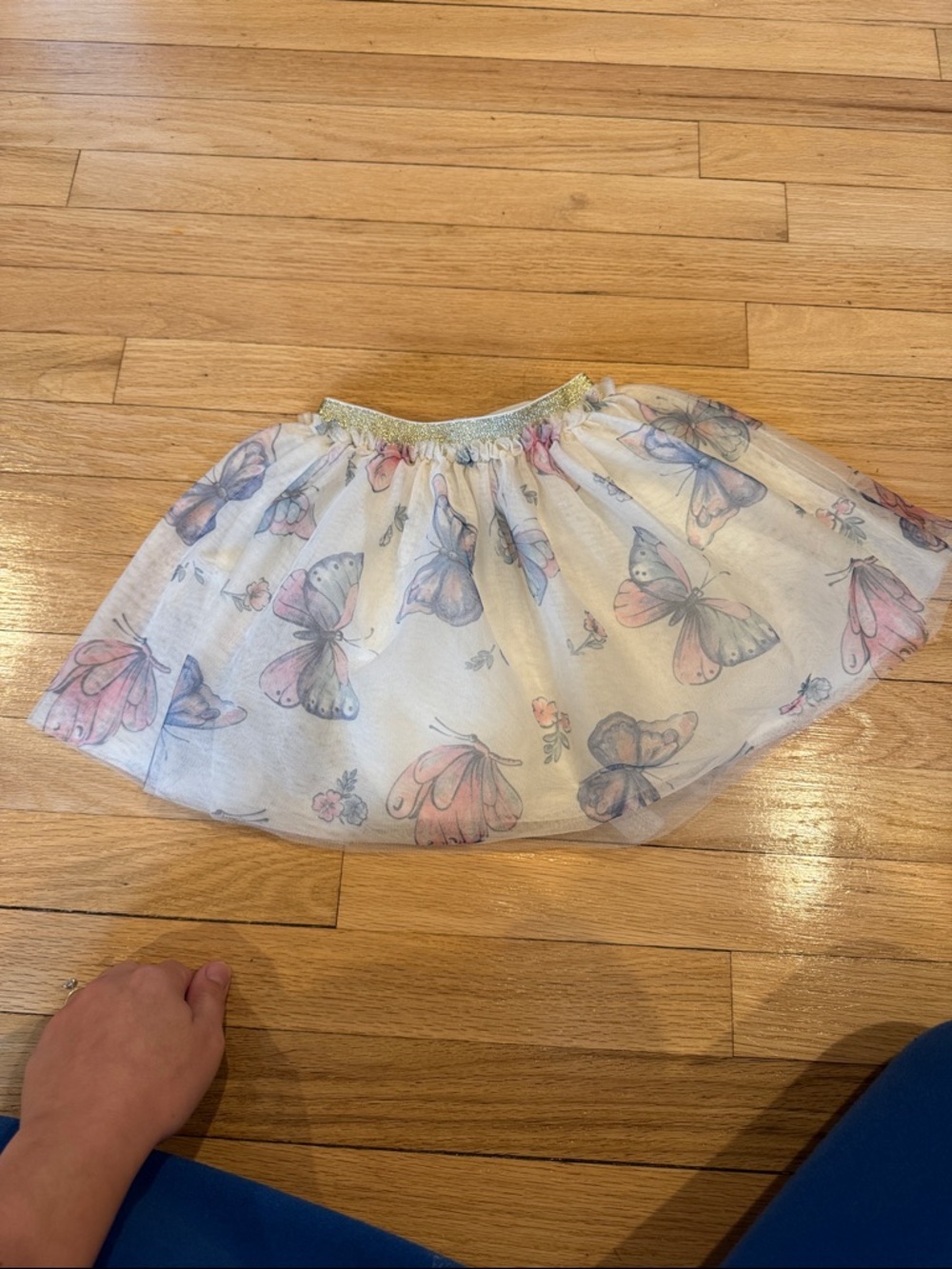 Girls Butterfly Tulle Skirt - Pastel Pink & Blue